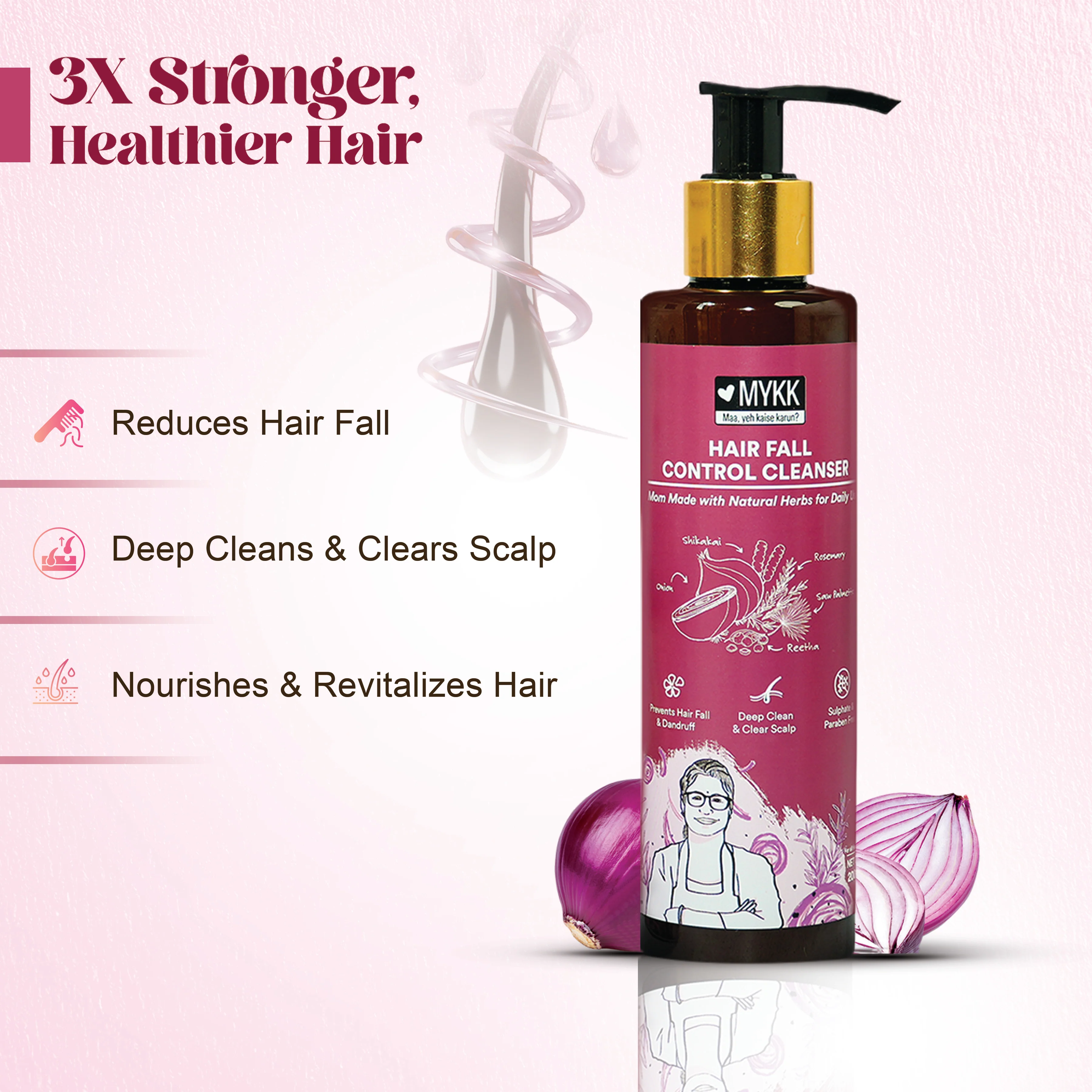 MYKK Shuddh Nariyal Oil 200ml & Hair Fall Control Cleanser Shampoo 200ml Combo | 100% Virgin Cold Pressed Coconut Oil for Skin & Hair with Anti-Hair Fall Shampoo - Image 5